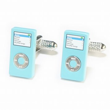 鎌倉カフス工房 ライトブルーiPod nano カフスボタン・カフリンクス メンズ  ew078 結婚式 旦那 プレゼント ギフト 彼氏 父の日 誕生日プレゼント