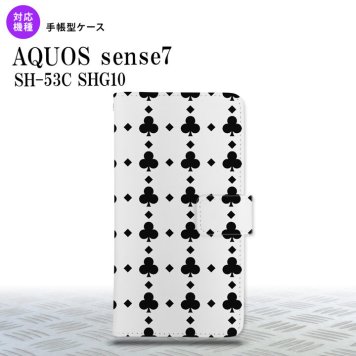 sense7 sense7 手帳型スマホケース カバー トランプ クラブ クリア 黒 2022年 11月発売 nk-004s-sens7-dr531