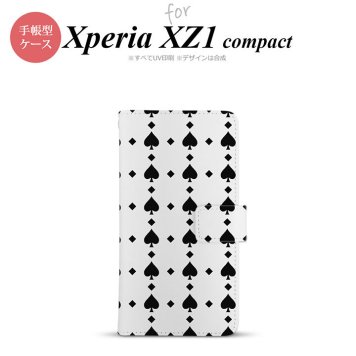 【手帳型 スマホ カバー ケース】【SO02K】【エクスペリア XZ1】手帳型 ケース SO-02K スマホ カバー Xperia XZ1 Compact エクスペリア トランプ(スペード) 黒 nk-004s-so02k-dr537【メール便送料無料】