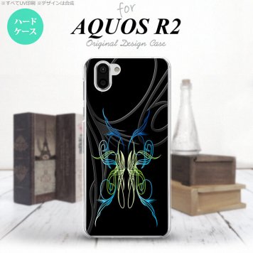 AQUOS R2 アクオス アール2 SH-03K SHV42 専用 スマホケース カバー ハードケース ピンスト 黒×グラデ2 nk-r2-1239[スマホ,スマホケース,スマホカバー,ケース,カバー,ジャケット]