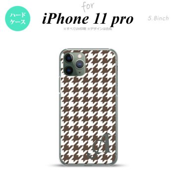 iPhone11Pro iPhone11 Pro スマホケース ハードケース 千鳥 格子 大 茶 白 +アルファベット メンズ レディース nk-i11p-926i