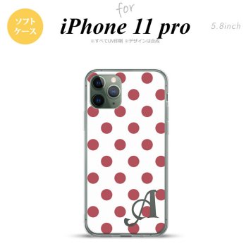 iPhone11Pro iPhone11 Pro スマホケース ソフトケース ドット 水玉 B 白 スモーク ピンク +アルファベット メンズ レディース nk-i11p-tp109i