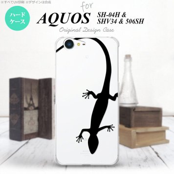 【SH04H】【スマホケース/スマホカバー】【アクオス ゼータ】SH04H スマホケース AQUOS ZETA SH04H カバー アクオス ゼータ トカゲ クリア×黒 nk-sh04h-508【メール便送料無料】