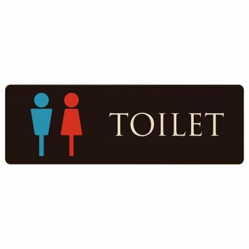 トイレ プレート 木製 男女マーク ブラック＆カラー 長方形 27x9cmドア サインプレート ピクトサイン トイレマーク表示 案内 注意 施設 御手洗 TOILET おしゃれ シンプル 安全対策