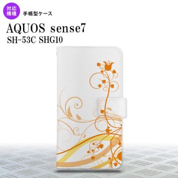 sense7 sense7 手帳型スマホケース カバー 草 ボタニカル オレンジ 2022年 11月発売 nk-004s-sens7-dr1625