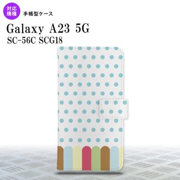 Galaxy A23 GalaxyA23 手帳型スマホケース カバー クレヨン 青 2022年 10月発売 nk-004s-a23-dr1433