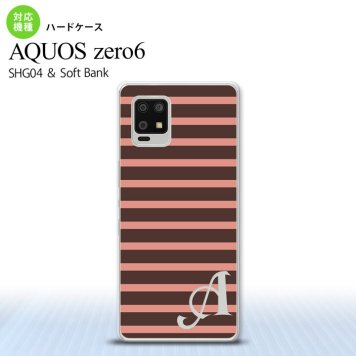 SHG04 SHG04 ZERO6 AQUOS zero6 スマホケース ハードケース ボーダー 茶 ピンク +アルファベット メンズ レディース nk-zero6-707i