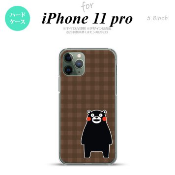 iPhone11Pro iPhone11 Pro スマホケース ハードケース くまモン チェック 茶 メンズ レディース nk-i11p-km14