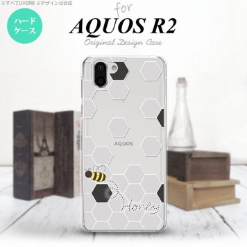AQUOS R2 アクオス アール2 SH-03K SHV42 専用 スマホケース カバー ハードケース ハニー クリア×黒 nk-r2-1690[スマホ,スマホケース,スマホカバー,ケース,カバー,ジャケット]