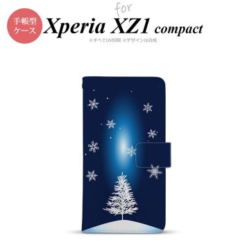 【手帳型 スマホ カバー ケース】【SO02K】【エクスペリア XZ1】手帳型 ケース SO-02K スマホ カバー Xperia XZ1 Compact エクスペリア 雪とツリー nk-004s-so02k-dr639【メール便送料無料】