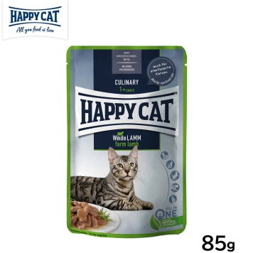 ハッピーキャット HAPPY CAT キャットフード ミートinソース ファーム ラム パウチ（牧畜のラム/成猫 避妊去勢） 85g