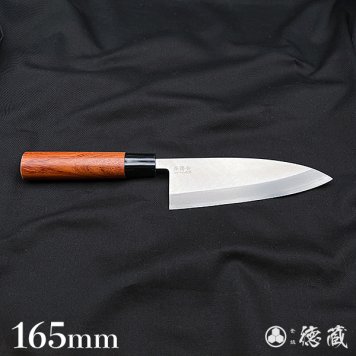 ステンレス片刃厚出刃包丁　165mm 片刃 AUS8 ブビンガ 日本製 徳蔵刃物 TOKUZO KNIVES JAPAN Kitchen Knives 包丁 ほうちょう