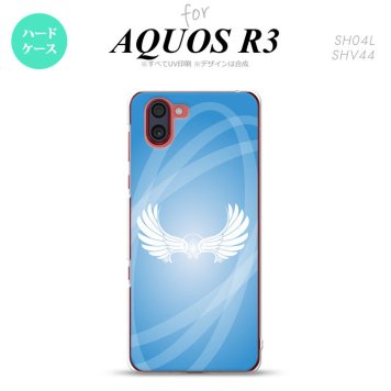 SH-04L SHV44 R3 AQUOS R3 スマホケース カバー 翼 光 青 nk-r3-463