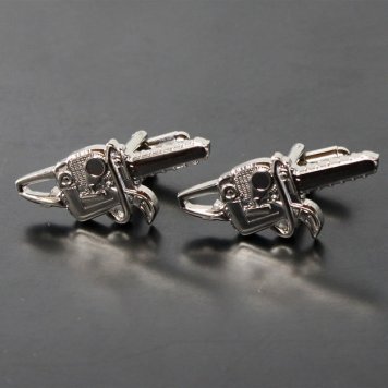 鎌倉カフス工房 チェーンソー カフスボタン・カフリンクス メンズ  ca072 結婚式 旦那 プレゼント ギフト 彼氏 父の日 誕生日プレゼント