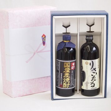 本格麦焼酎贈り物ギフトボックスセット 麦焼酎独奏会 国産麦27°(大分県)720ml麦焼酎りさいたる27°(大分県)720ml