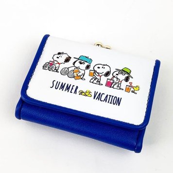 スヌーピー コンパクト財布 バケーションスヌーピー 財布 三つ折り財布 白 グッズ  (MCOR)