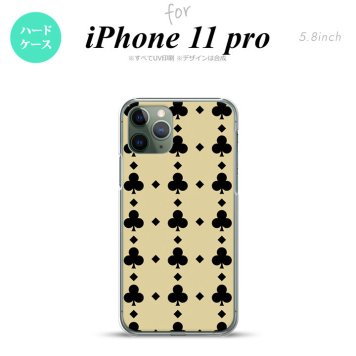 iPhone11Pro iPhone11 Pro スマホケース ハードケース トランプ クラブ ベージュ 黒 メンズ レディース nk-i11p-533