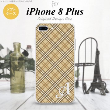 【iPhone8Plus】【スマホケース/スマホカバー】【アイフォン8プラス】iPhone8Plus スマホケース ケース アイフォン8プラス イニシャル チェックA ベージュ nk-ip8p-tp443ini【メール便送料無料】