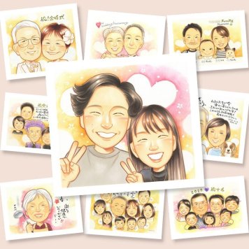 プレゼント 似顔絵 両親 手描き 名入れ 贈り物 ギフト 結婚記念日 誕生日 お祝い 記念日 お父さん 両親 お母さん ご両親 下書き確認 名入れ 修正無料 喜ばれる 実績多数 サプライズ 一生もの 結婚記念日 記念 思い出 米寿祝い 初任給 キレイ 傘寿祝い 卒寿祝い 披露宴 バレンタインデー 大人数 贈答品 大量注文 カラフル 百寿祝い 引っ越し 古希祝い