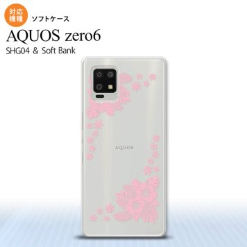 SHG04 SHG04 ZERO6 AQUOS zero6 スマホケース ソフトケース ハイビスカス E クリア ピンク メンズ レディース nk-zero6-tp1056