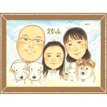 結婚20周年のプレゼントに、想いを込めた似顔絵をお届けします。下書き確認ができるので、安心して贈れます。 結婚20周年 贈り物 似顔絵 名入れ プレゼント ギフト 手描き 結婚20周年 銀婚式 結婚記念日 家族 両親 夫婦 下書き確認 名入れ 修正無料 そっくり 実績多数 宝物 一生もの 感謝 記念日 結婚20周年 周年 親孝行 メモリアル 快気祝い 二次会 古希祝い オリジナル ホワイトデー