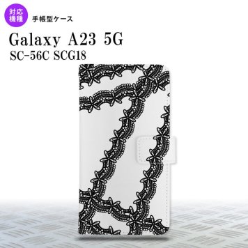 Galaxy A23 GalaxyA23 手帳型スマホケース カバー レース 黒 2022年 10月発売 nk-004s-a23-dr1100