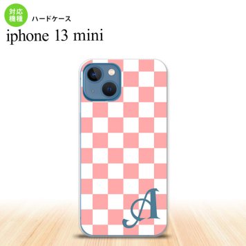 iPhone13mini iPhone13 mini ケース ハードケース スクエア 白 ピンク +アルファベット  nk-i13m-765i
