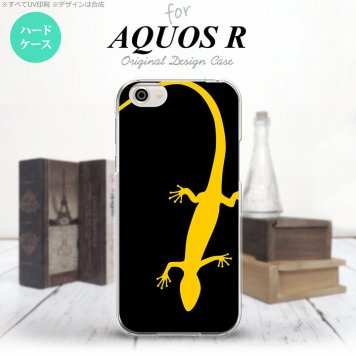 【SH03J】【スマホケース/スマホカバー】【アクオス R】SH03J スマホケース AQUOS R SH-03J カバー アクオス R トカゲ 黒×黄 nk-sh03j-776【メール便送料無料】