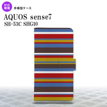 sense7 sense7 手帳型スマホケース カバー ボーダー ブルーブラウン 2022年 11月発売 nk-004s-sens7-dr703
