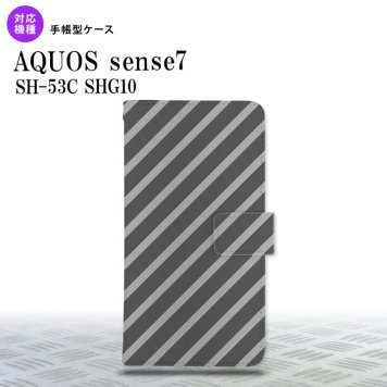 sense7 sense7 手帳型スマホケース カバー ストライプ グレー 2022年 11月発売 nk-004s-sens7-dr711