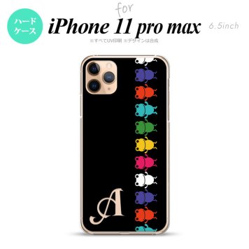 iPhone11ProMax iPhone11pro max スマホケース ハードケース カエル かえる 帯 A 黒 +アルファベット メンズ レディース nk-i11pm-674i
