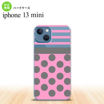 iPhone13mini iPhone13 mini ケース ハードケース ドット ボーダー ピンク  nk-i13m-782