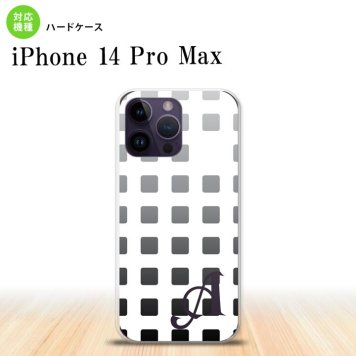 iPhone14 ProMax iPhone14 Pro Max スマホケース 背面ケース ハードケース スクエア ドット 黒 +アルファベット 2022年 9月発売 nk-i14pm-1365i