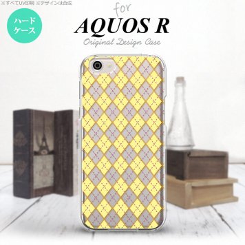 【SH03J】【スマホケース/スマホカバー】【アクオス R】SH03J スマホケース AQUOS R SH-03J カバー アクオス R アーガイル クリア×黄 nk-sh03j-1406【メール便送料無料】