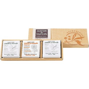 【直送】サボンドマルセイユ マルセイユ無香料ギフトセット [26-0495-086] 3個入 ソープ 石鹸 石けん オリーブ 2個 サンフラワー 1個 フランス製 天然植物性100パーセント 低刺激 敏感肌 スキンケア プレゼント ギフト 贈り物