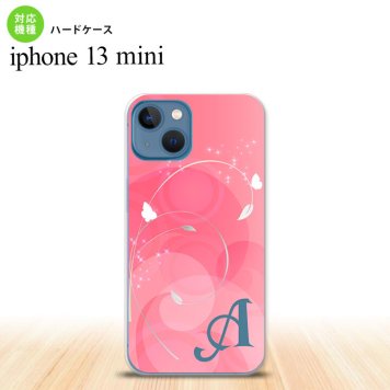 iPhone13mini iPhone13 mini ケース ハードケース バタフライ 蝶 A ピンク +アルファベット  nk-i13m-202i