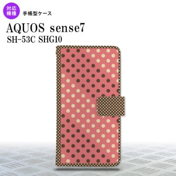 sense7 sense7 手帳型スマホケース カバー ドット 水玉 赤 茶 2022年 11月発売 nk-004s-sens7-dr1645