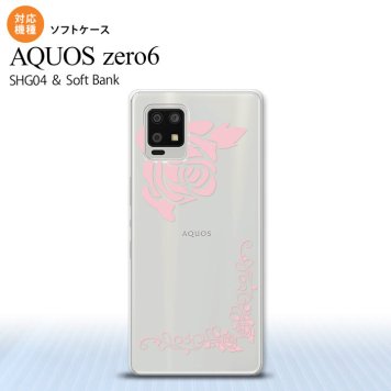 SHG04 SHG04 ZERO6 AQUOS zero6 スマホケース ソフトケース バラ A クリア ピンク メンズ レディース nk-zero6-tp1067