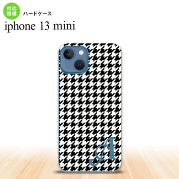 iPhone13mini iPhone13 mini ケース ハードケース 千鳥 格子 小 黒 白 +アルファベット  nk-i13m-913i