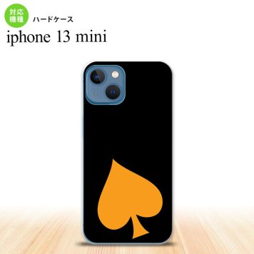 iPhone13mini iPhone13 mini ケース ハードケース トランプ スペード 黒 オレンジ  nk-i13m-544