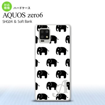 SHG04 SHG04 ZERO6 AQUOS zero6 スマホケース ハードケース ゾウ 白 +アルファベット メンズ レディース nk-zero6-775i