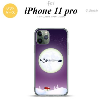 iPhone11Pro iPhone11 Pro スマホケース ソフトケース 月とサンタ 紫 メンズ レディース nk-i11p-tp635