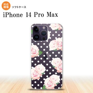 iPhone14 ProMax iPhone14 Pro Max スマホケース 背面ケースソフトケース バラ ドット クリア 2022年 9月発売 nk-i14pm-tp785