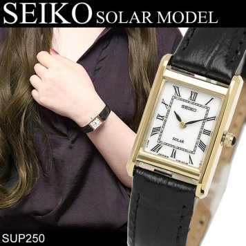 SEIKO セイコー 腕時計 ウォッチ レディース 女性用 シンプル レザーベルト 日常生活防水 SUP250 ギフト