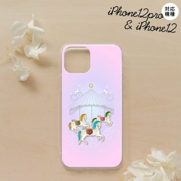 iPhone12/iPhone12pro iPhone12 / iPhone12pro スマホケース ソフトケース メリーゴーラウンド ピンク メンズ レディース nk-i12-tp311