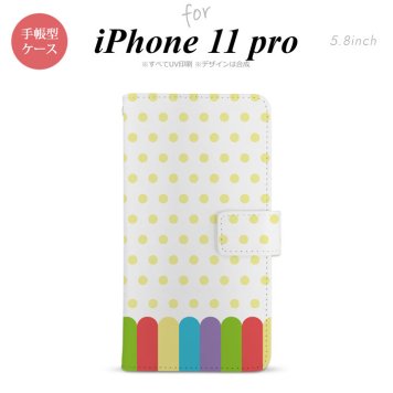 iPhone11Pro iPhone11 Pro 手帳型スマホケース カバー クレヨン 黄  nk-004s-i11p-dr1431