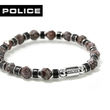 ポリス ブレスレット メンズ ブランド POLICE ロックコア ストーン GB0083601 ブラウン ブラック アクセサリー