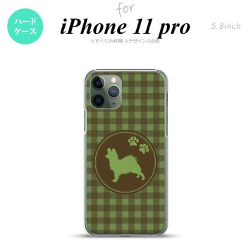 iPhone11Pro iPhone11 Pro スマホケース ハードケース 犬 パピヨン 緑 メンズ レディース nk-i11p-818