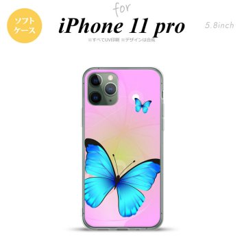 iPhone11Pro iPhone11 Pro スマホケース ソフトケース バタフライ 蝶 B ピンク メンズ レディース nk-i11p-tp211