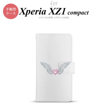 【手帳型 スマホ カバー ケース】【SO02K】【エクスペリア XZ1】手帳型 ケース SO-02K スマホ カバー Xperia XZ1 Compact エクスペリア 翼(ハート) 白×白 nk-004s-so02k-dr471【メール便送料無料】
